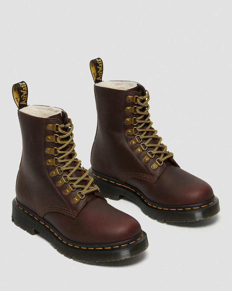 Dr Martens 1460 Pascal DM's Wintergrip Læder Snørestøvler Dame Brune | DK 184AHK